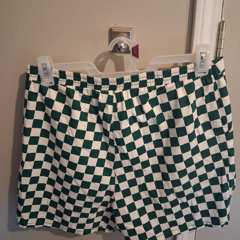 Wild Fable Checkered Green and White Women's Shorts - Picture 3 of 5